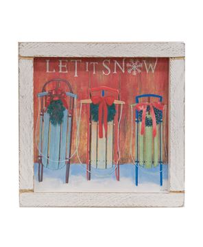 Picture of Let It Snow Sleds Wood Sign