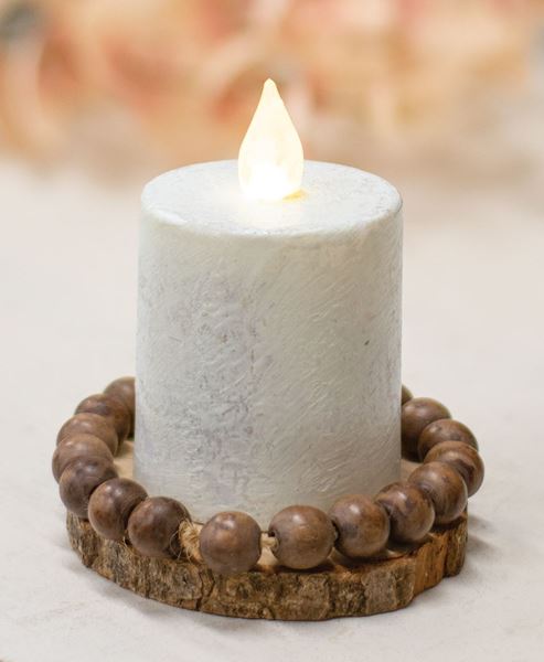 Picture of Wooden Dark Mini Bead Candle Ring