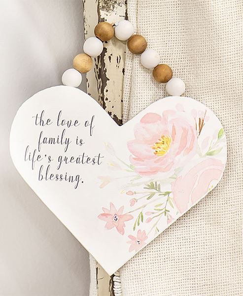 Picture of The Love of Family is Life's Greatest Blessing Heart Ornament