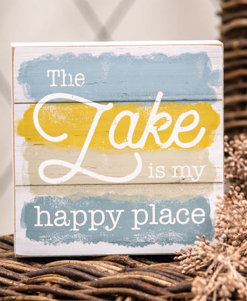 Picture of The Lake is my Happy Place Box Sign