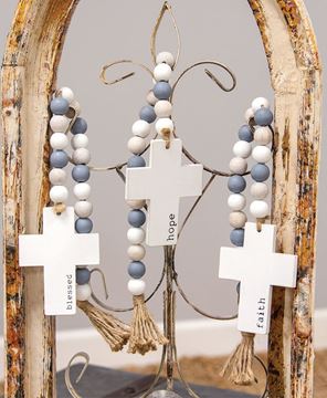 Picture of Hope, Blessed, Faith Beaded Cross Hanger, 3/Set