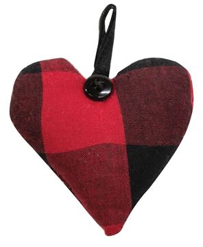 Picture of Red & Black Buffalo Check Fabric Heart Hanger Ornament