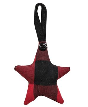 Picture of Red & Black Buffalo Check Fabric Star Hanger Ornament