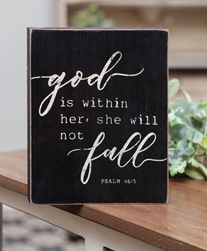 Picture of She Will Not Fall Box Sign