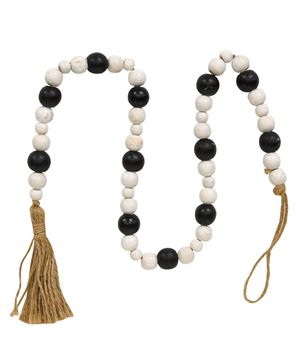 Picture of Black & White Wooden Bead Garland, 32.5"