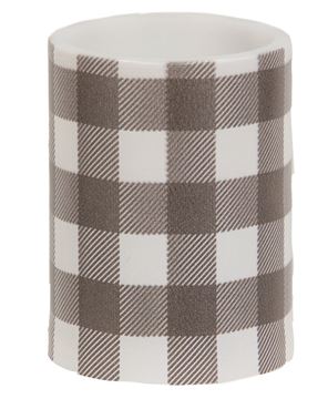Picture of Gray & White Large Buffalo Check Timer Pillar 4"