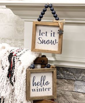 Picture of Winter Sayings Snowflake Beaded Sign, 2/Set