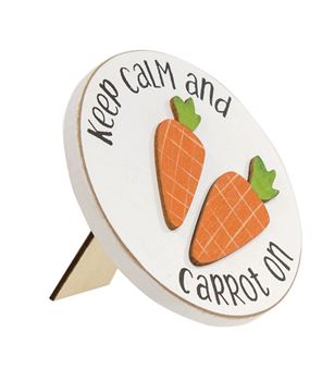 Picture of Keep Calm and Carrot On Mini Round Easel Sign, 2/Set