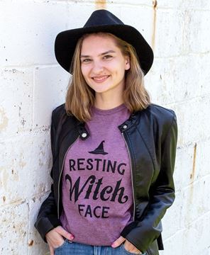 Picture of Resting Witch Face T-Shirt, Heather Maroon