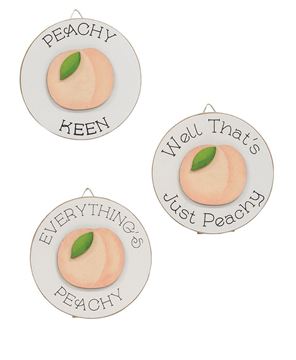 Picture of Peachy Keen Mini Round Easel Sign, 3/Set