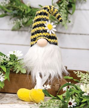 Picture of Fuzzy Bee Striped Dangle Leg Gnome