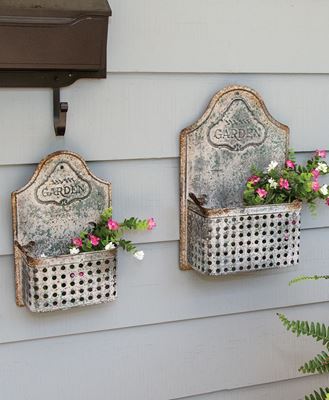 Picture of Rustic Bird Garden Wall Planters, 2/Set
