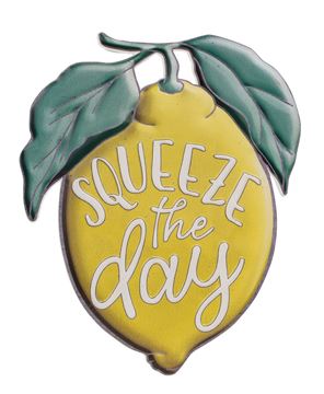 Picture of Squeeze the Day Lemon Metal Sign