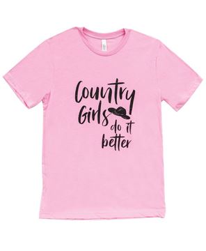 Picture of Country Girls Do It Better T-Shirt, Heather Bubble Gum