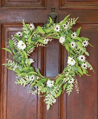 Picture of Cape Daisy, Astilbe, & Herb Twig Wreath