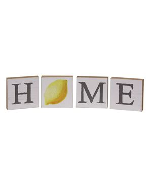 Picture of Lemon "Home" Blocks, 4/Set