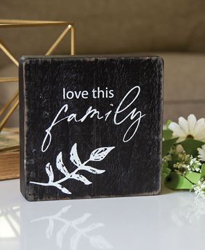 Picture of Love This Family Black Wooden Sign