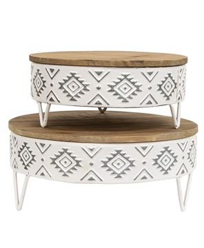 Picture of Aztec White Metal & Wood Risers, 2/Set