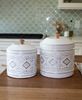 Picture of Aztec White Metal Canisters, 2/Set
