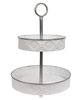 Picture of Aztec White Metal 2-Tiered Tray
