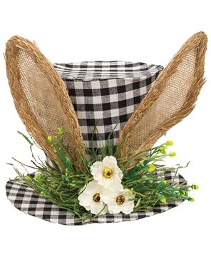 Picture of Gingham Bunny Fabric Top Hat with Florals