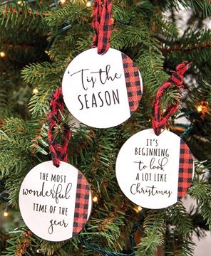 Picture of Tis the Season Wooden Tag Ornaments, 3/Set