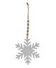 Picture of White Wood Snowflake Beaded Ornament, 4/Set