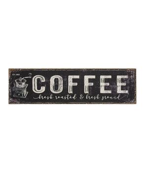 Picture of Coffee Black Distressed Metal Sign