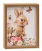 Picture of Easter Bunny Butterflies & Flowers Wood Framed Sign