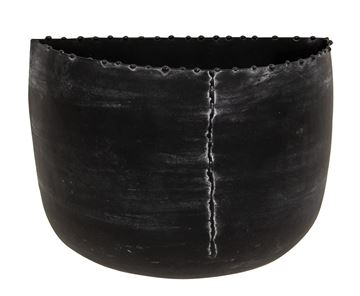 Picture of Distressed Black Metal Wall Bucket, 2/Set