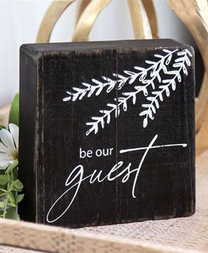 Picture of Be Our Guest Black Wooden Sign