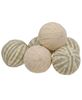 Picture of Natural Striped Rag Balls, 6/Set