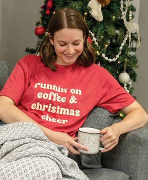 Picture of Runnin' On Coffee & Christmas Cheer, Heather Red XXL