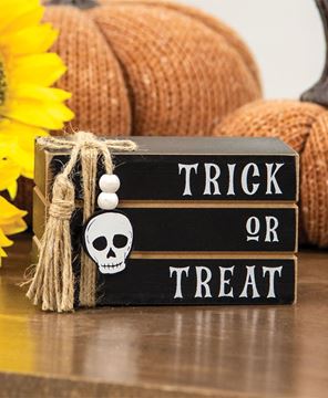 Picture of Trick or Treat Mini Wooden Book Stack