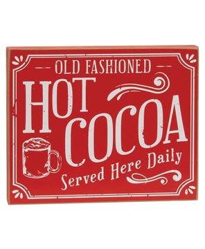 Picture of Hot Cocoa Served Here Daily Block Sign