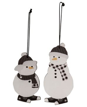 Picture of Black & White Sneaker Snowman Ornaments, 2/Set