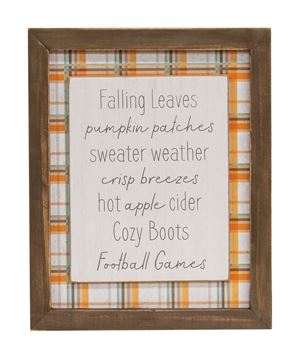 Picture of Fall Words Plaid Easel Sign