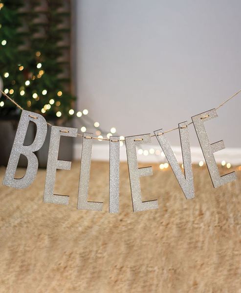 Picture of "Believe" Silver Small Garland