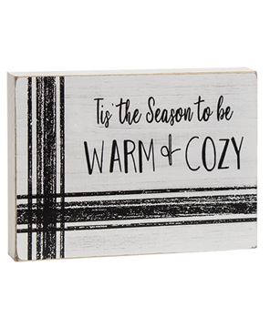 Picture of Warm Words Striped Wooden Block, 3/Set