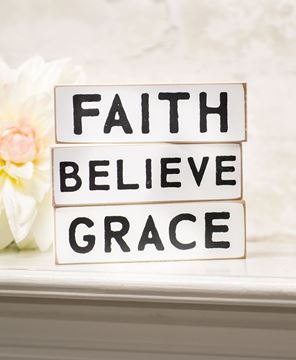 Picture of Faith, Grace, Believe Skinny Block, 3/Set