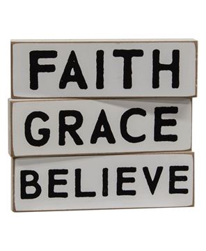 Picture of Faith, Grace, Believe Skinny Block, 3/Set