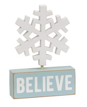 Picture of Wooden Snowflake on Believe Block