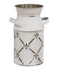 Picture of Whitewashed Fleur De Lis Galvanized Milk Can, Small