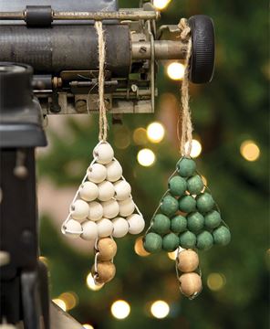 Picture of Wooden Bead Christmas Tree Ornament, 2/Set