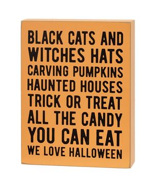 Picture of Black Cats & Witches Hats Box Sign with Jack Easel, 2/Set