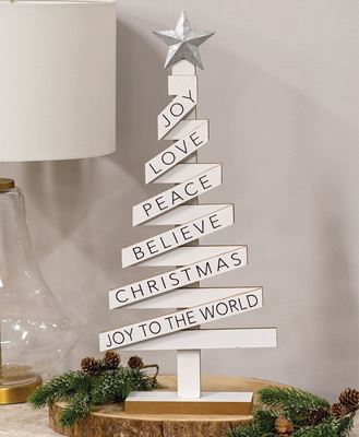 Picture of Woodland White Christmas Tree w/Sayings