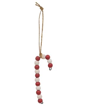 Picture of Mini Wooden Bead Candy Cane Ornament