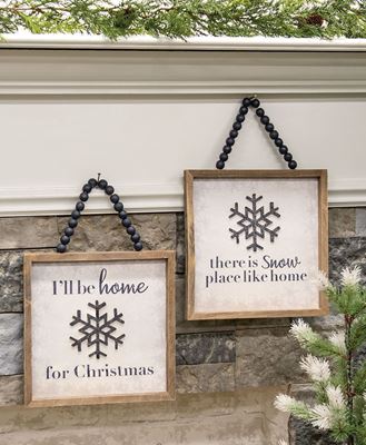 Picture of Snow Place Like Home Beaded Framed Sign, 2/Set