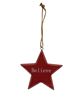 Picture of Red Star Christmas Words Ornament, 4/Set