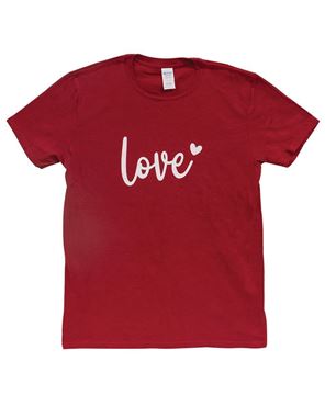 Picture of Love Heart T-Shirt, Antique Cherry Red XXL